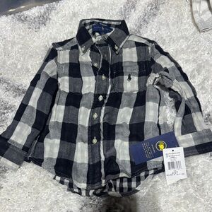 Ralph Lauren Kids black and White Plaid Shirt reversible